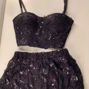 Black Sequin Two-Piece Set (Guess)